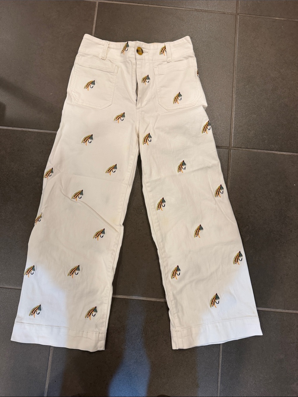 NWOT Maeve White Embroidered Colette Jeans - Size 27